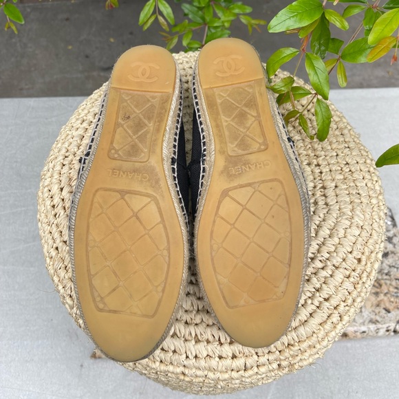 CHANEL black Linen canvas CC Espadrilles size euro 41 - Picture 10 of 11